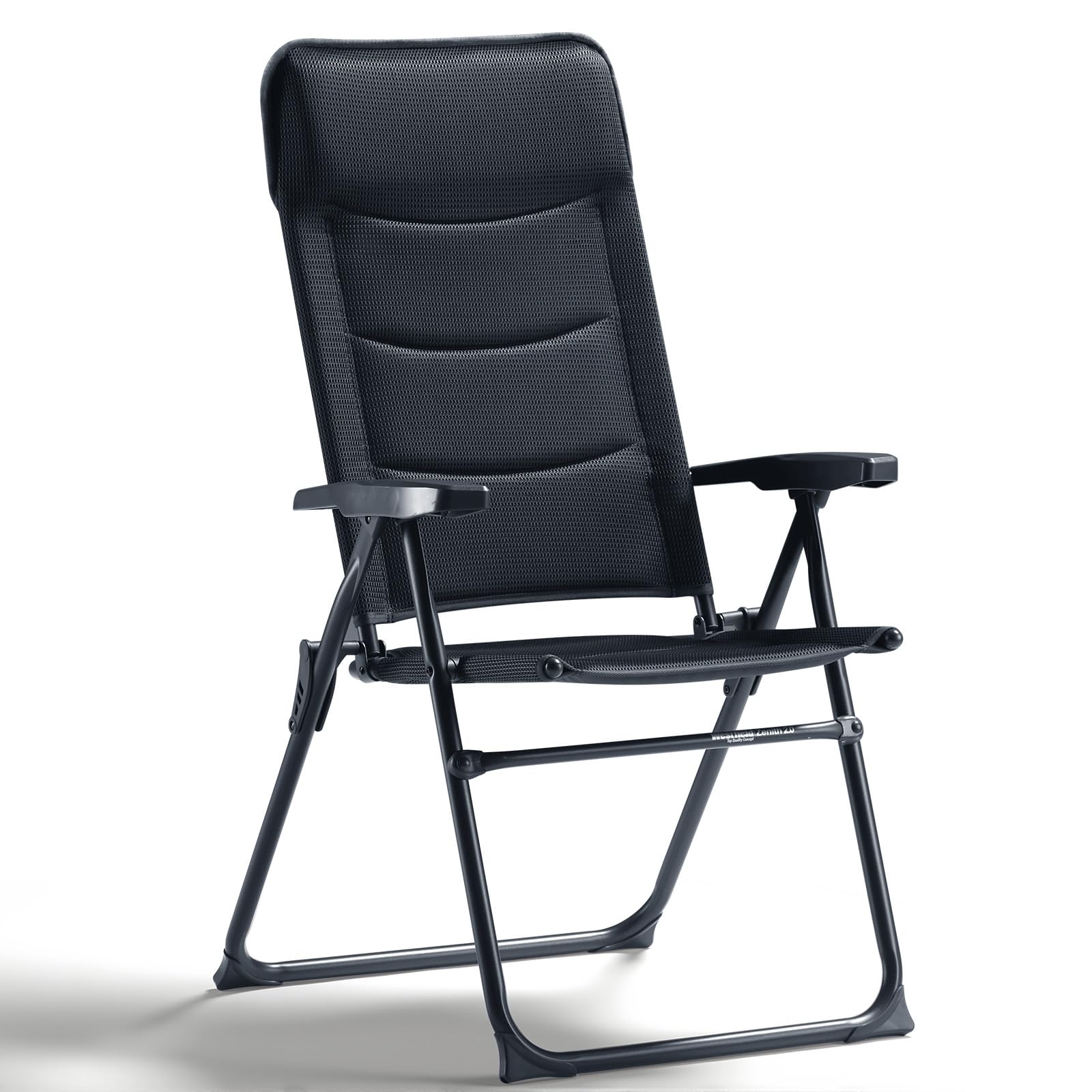Westfield Outdoors Zenith 2.0, Campingstuhl faltbar, 5-Fach Verstellbare Rückenlehne, Hochlehner-Gartenstuhl, bis 140 kg Belastbar, Gepolsterte Kopfstütze für Garten, Camping, Outdoor, Rauchgrau