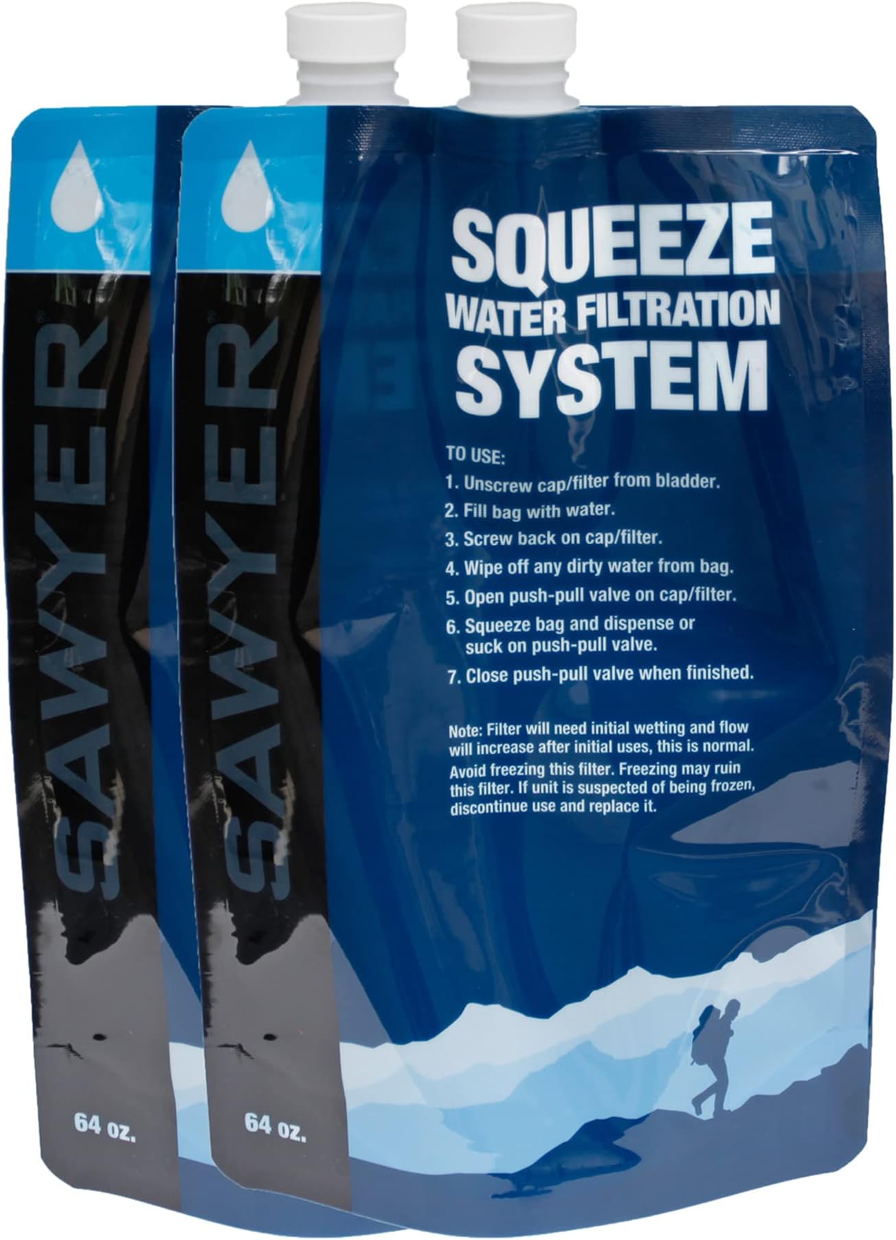 Products SP114 Squeezable Pouch for Squeeze and Mini Water Filtration Systems, 64-Ounce, 2-Pack