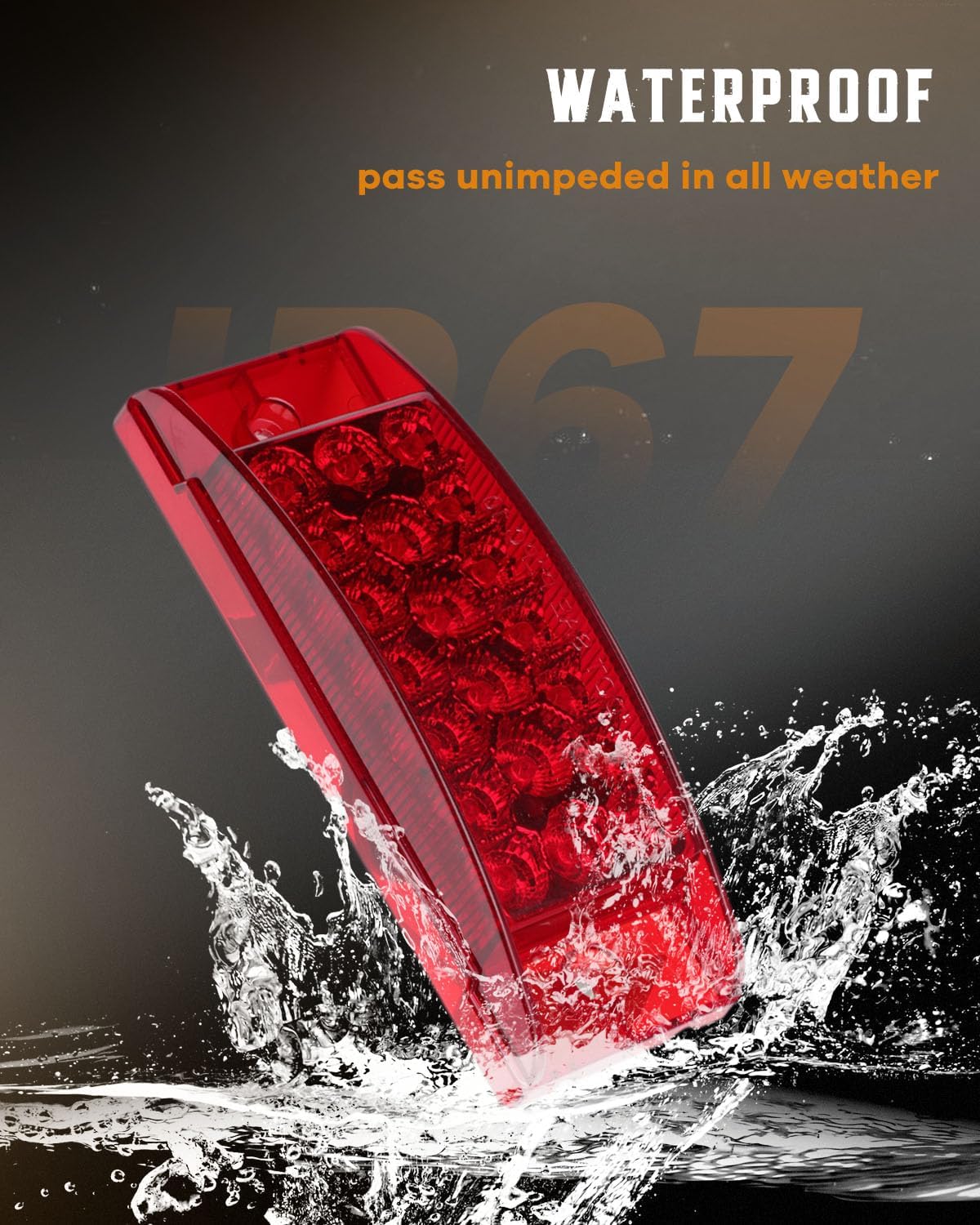 cciyu 4x Red 6" LED Rectangle Side Marker Clearance Trailer Lights 21 Diodes with Reflectors Waterproof Rectangular Led Stop Turn Tail Brake Lights Surface Mount