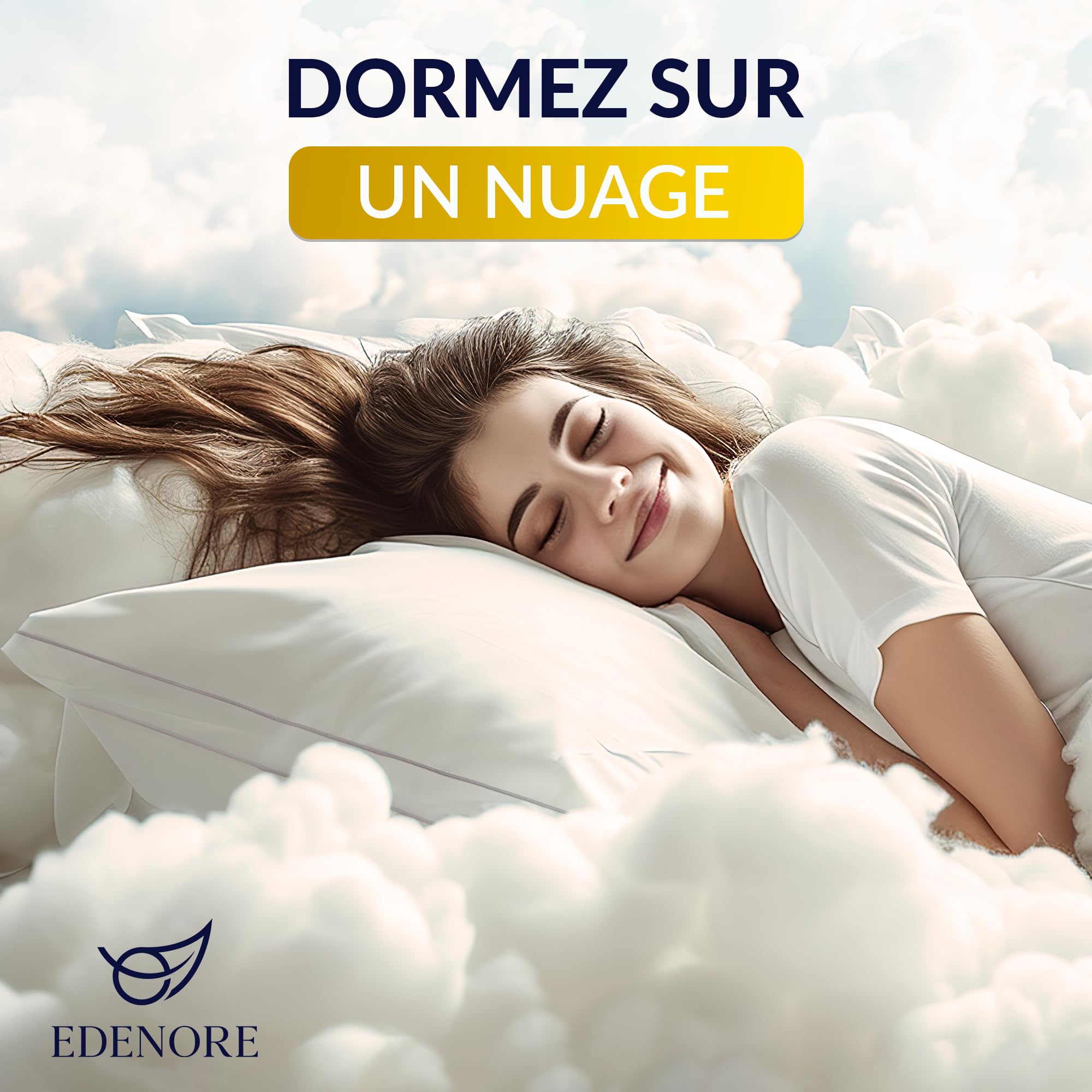 Oreiller 50x70 Lot de 2 - Oreiller rectangulaire | Microfibre 0,9D Effet Duvet | Housse 100% Coton | Soutien Durable et Confort Moelleux | Confort hôtel 5 étoiles