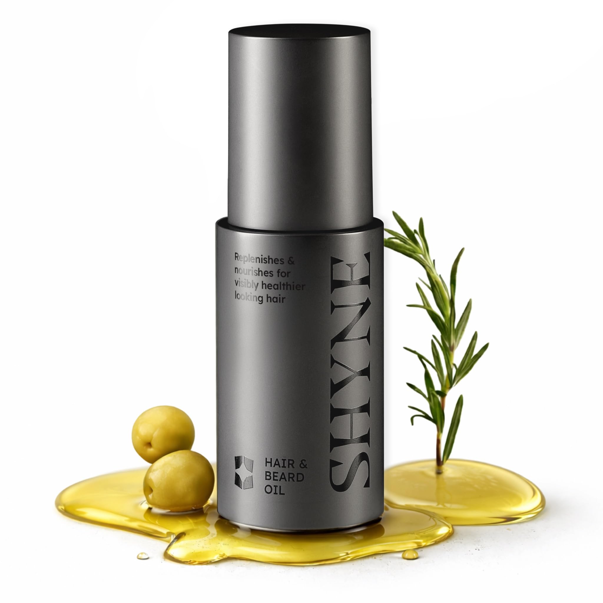 SHYNE Hair & Beard Oil | Nourishing Oil for Visibly Healthier Hair | Perfect for Men's Hair & Beards | 99% Natural Origin Rosemary, Castor & Argan Oil | Black Owned Beauty (50ml)