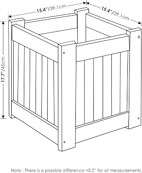 Furinno FG16450 Tioman Hardwood Flower Box, One-Pack, Natural