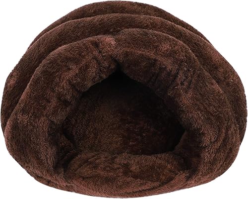 Vista 26 de Tienda de campaña para perros pequeños, cama de casa cueva cálida para interiores, agujero para nido, portátil, suave, para invierno, lavable, Gris