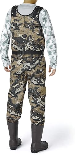 Miniatura 3 de BASSDASH Bare Camo - Vadeadores de neopreno para pesca en pecho, para hombres con bota de goma aislada de 21.16oz en 8 tamaños
