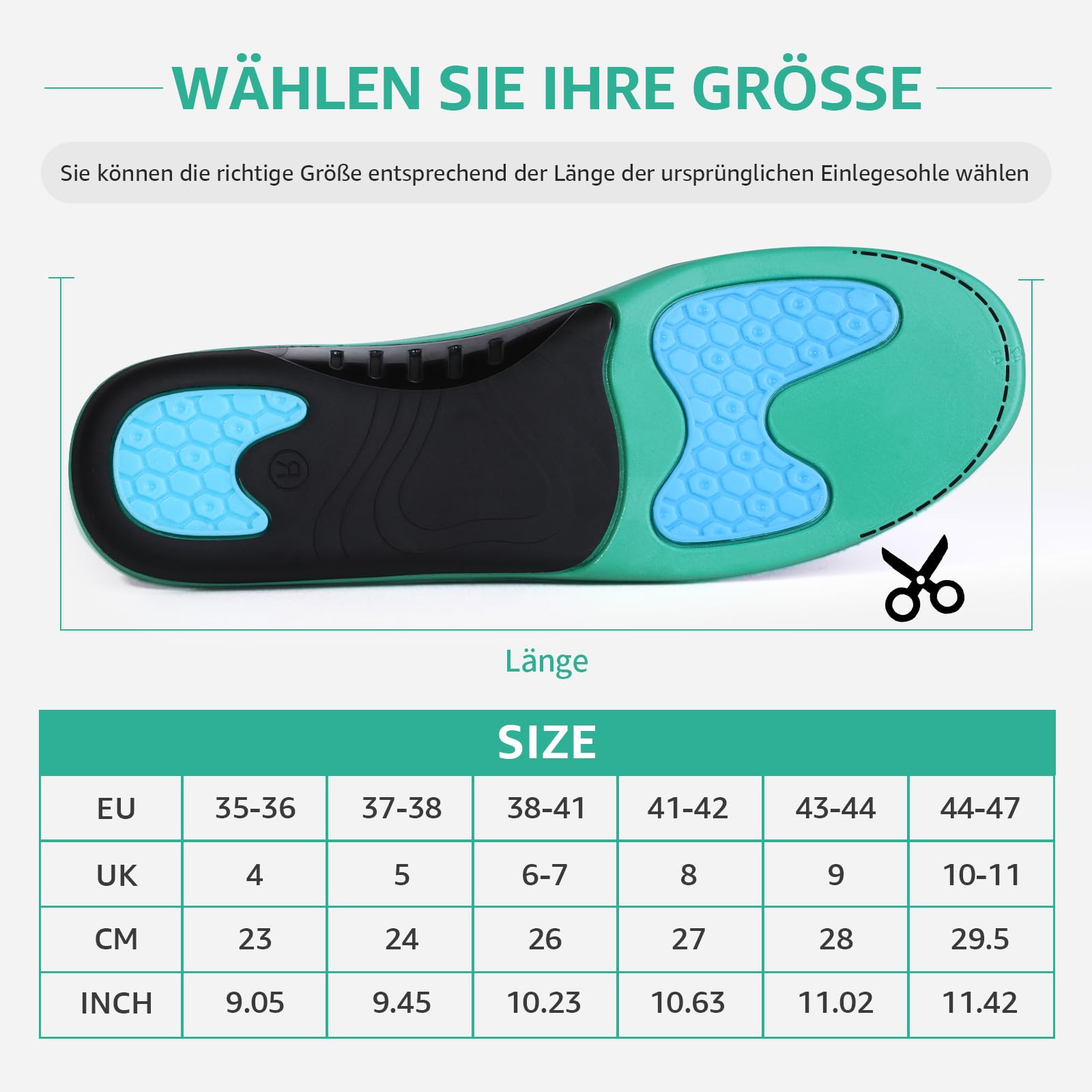 3ANGNI Orthopädische Einlegesohlen Fersensporn Einlagen Senkspreizfuß für Plantarfasziitis, Plattfuß Herren Damen，Kann Auch für Einlegesohlen Arbeitsschuhe Schuheinlagen Schuhe