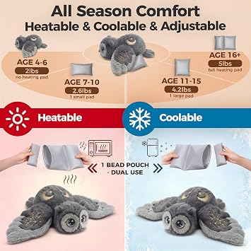 Mewaii Weighted Stuffed Animals Owl Plush, Heatable Coolable, 2-5lbs, 23in | Adjustable Comfort, Microwaveable Removable Inner Pad, Machine Washable Cover, Cozy Gift for Adults & Kids