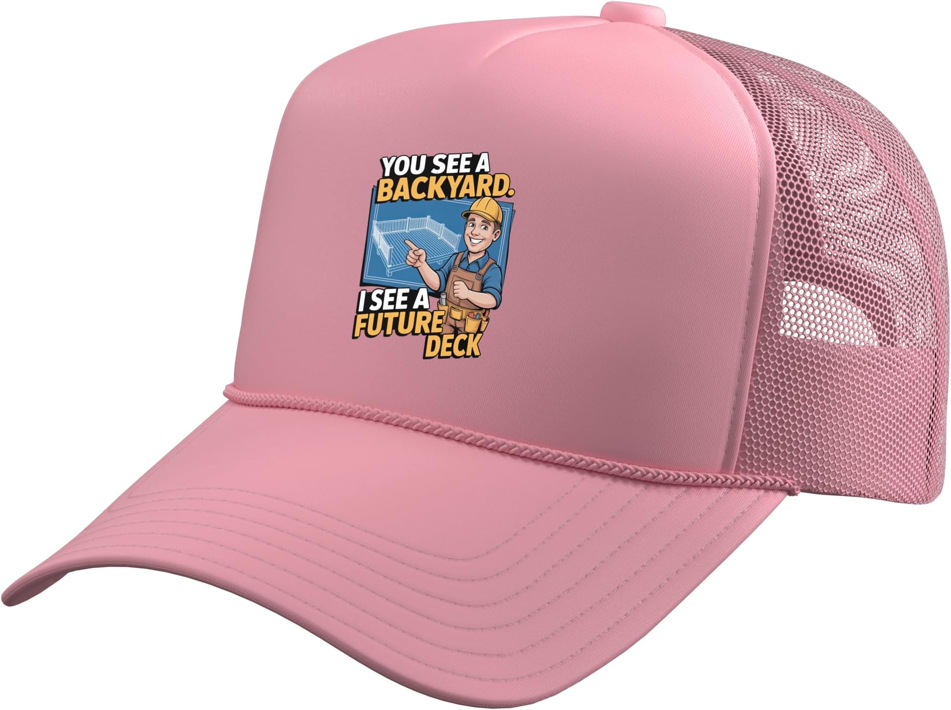 Deck Builder Build Decks Construction Builders Design Trucker Hat with Adjustable Mesh Back