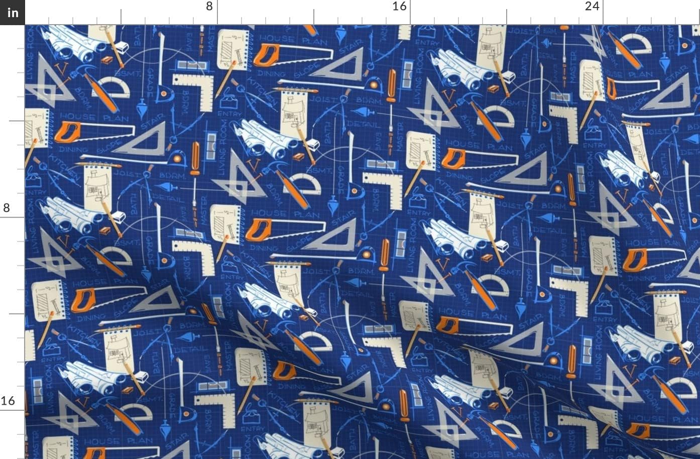 Spoonflower Fabric - Builders Small Men Building Masculine Printed on Organic Cotton Sateen Fabric by The Yard - Sewing Quilting Apparel Home Decor