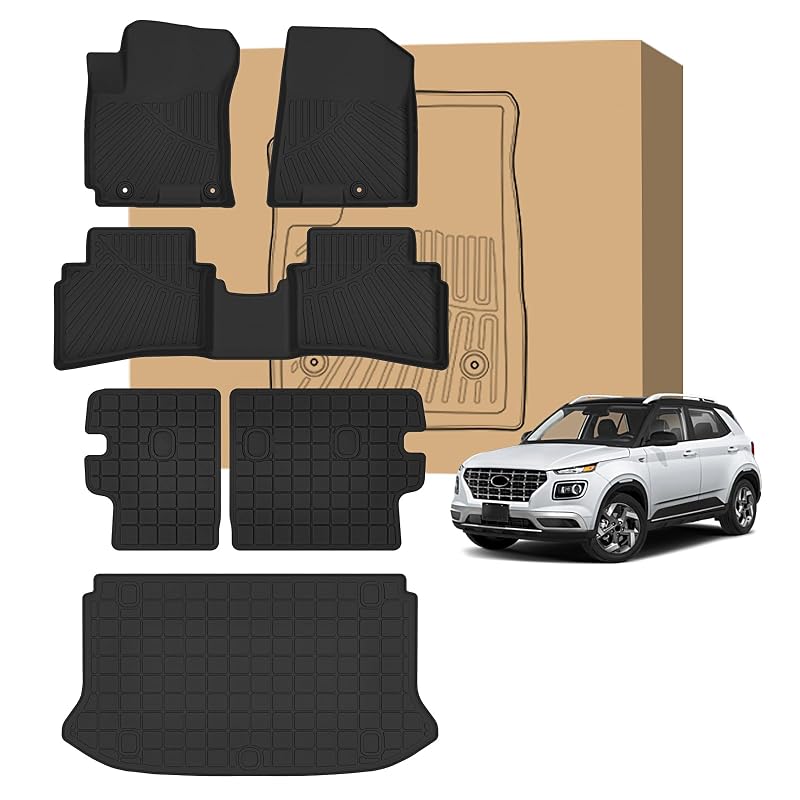 Tapetes Automotivos TPE para Hyundai Venue 2020-2026 com Tapete Superior para Porta-Malas Peleus