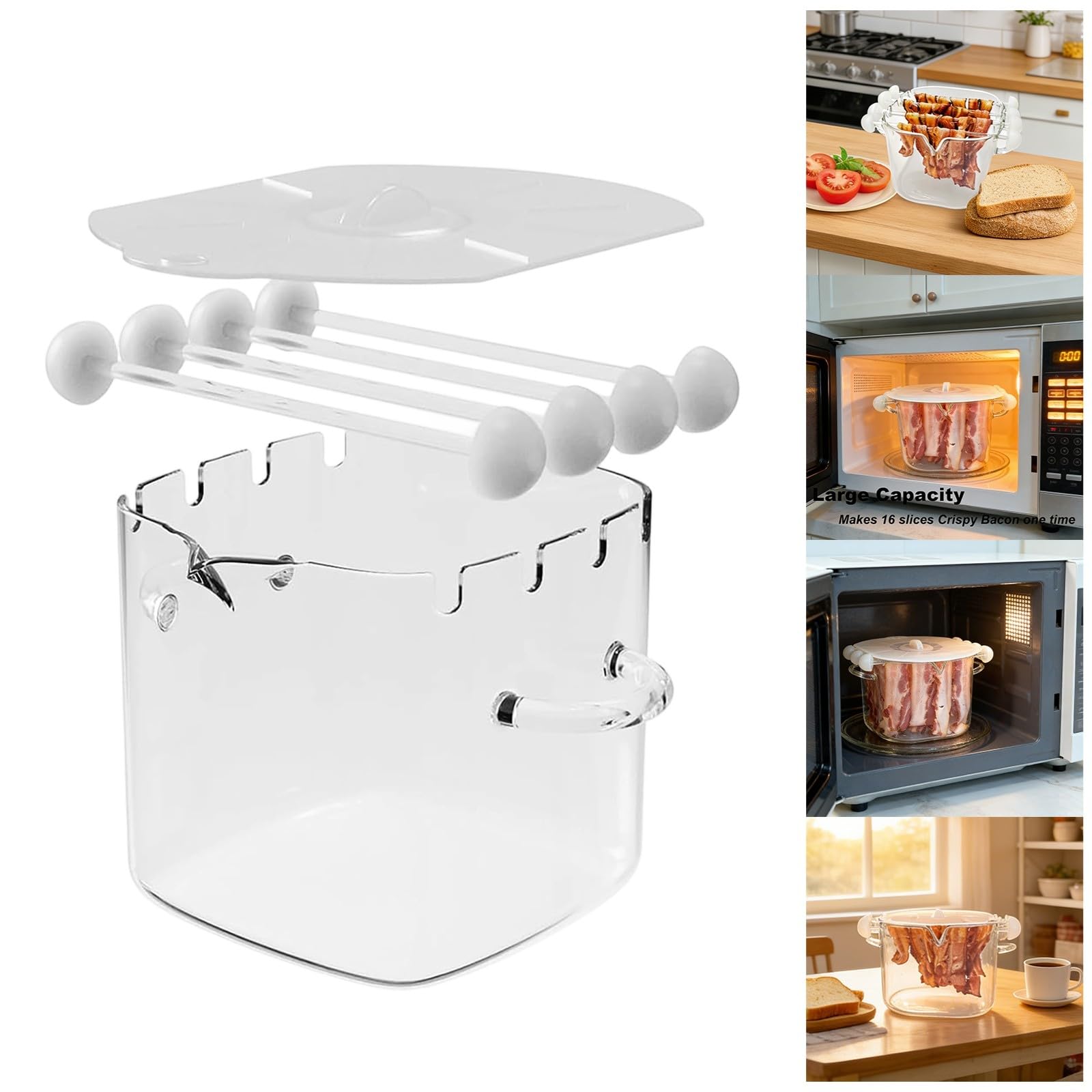 Molde de cristal Crisher de 15 cm para preparar desayunos deliciosos en el microondas