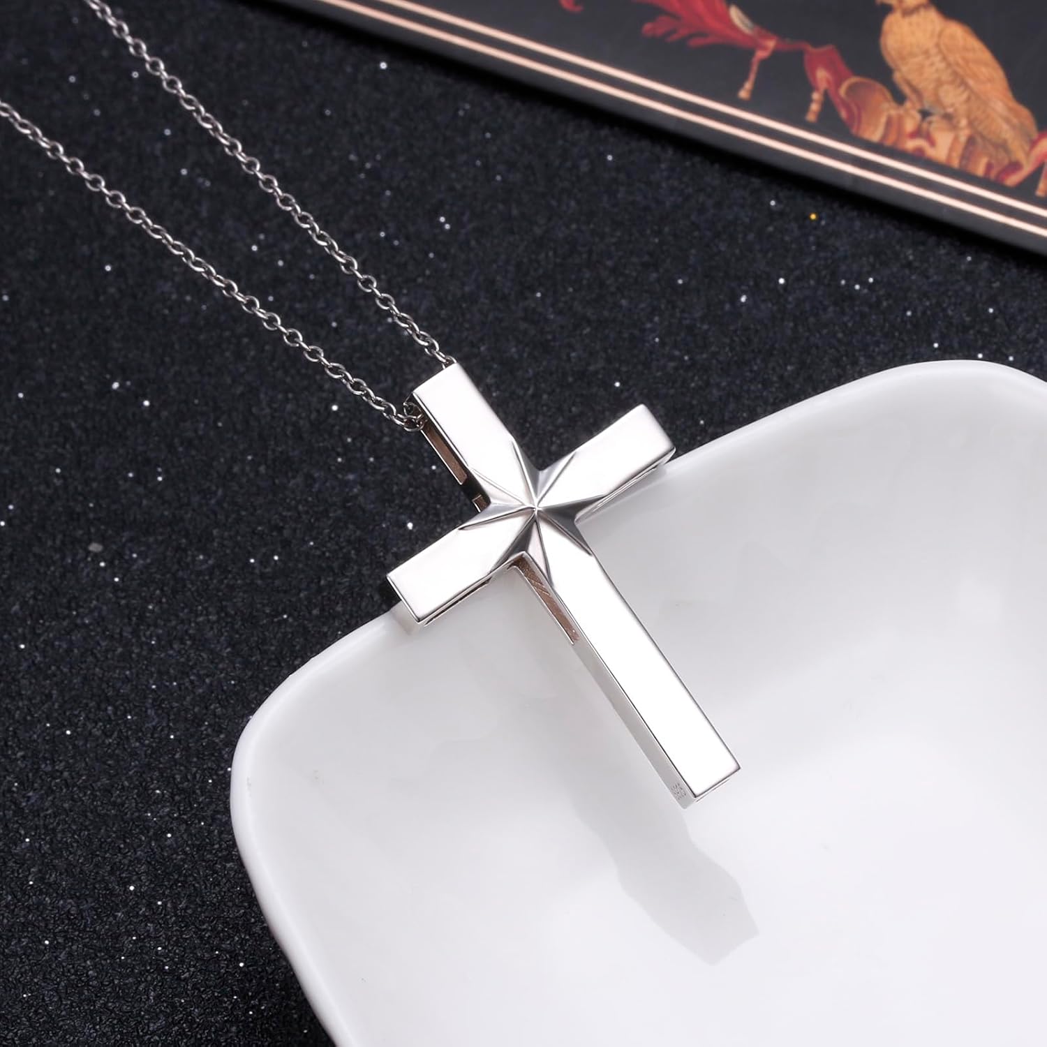 Cross Cremation Jewelry 925 Sterling Silver Urn Necklaces for Ashes for Men Women Memorial Jewelry with Engraved Bible Verse Cross Ashes Holder Keepsake for Loved Ones - Image 3
