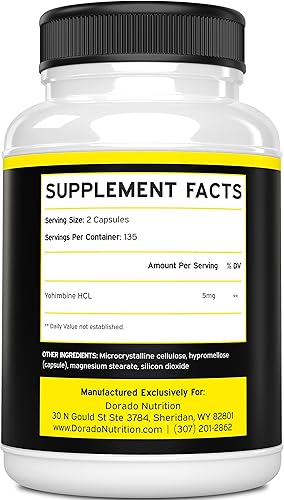 Miniatura 2 de Yohimbine HCL 5mg para hombres y mujeres (270 cápsulas) más potente que el polvo de corteza de Yohimbe - Garantía de calidad - Probado por terceros