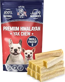 Devil Dog Pet Co. Himalayan Yak Cheese Dog Chews, Small - 8 Pack, 100% Natural & Healthy, Lactose-Free, Long-Lasting Dog Treats, Premium Yak Milk Chew Bones for Dogs