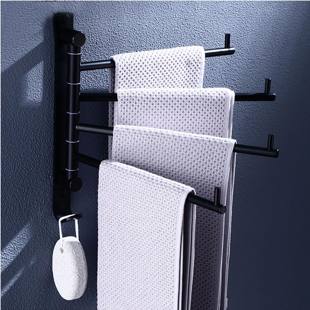 LMYSXAOZ Vintage Swing Out Towel Bar Gold, Swivel Rack Rails for Bathroom, Wall Mounted Folding Arm Hand Hooks Hanger Holder Space Saving Laundry 4bars