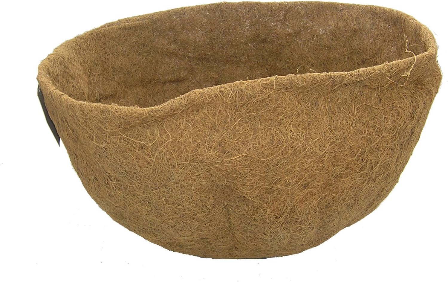 24 Inch x 11-1/2 Inch Round Flat-Bottom Molded Coco Liner for Hanging Basket Planter - Single