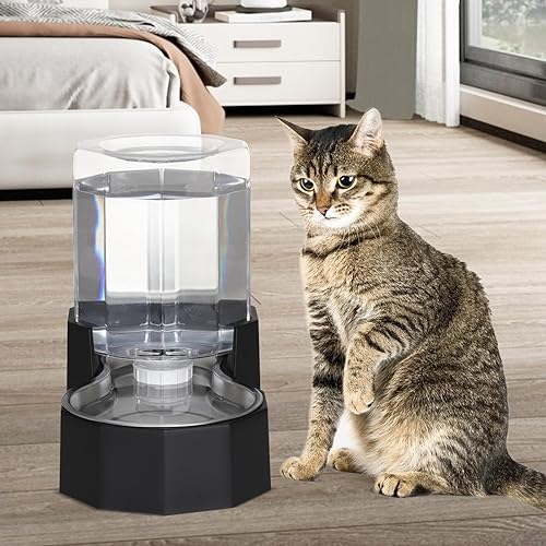 Miniatura 6 de Sfozstra Dispensador automático de agua para mascotas con cuenco de acero inoxidable, agua por gravedad, alimentador de agua angular para perros y