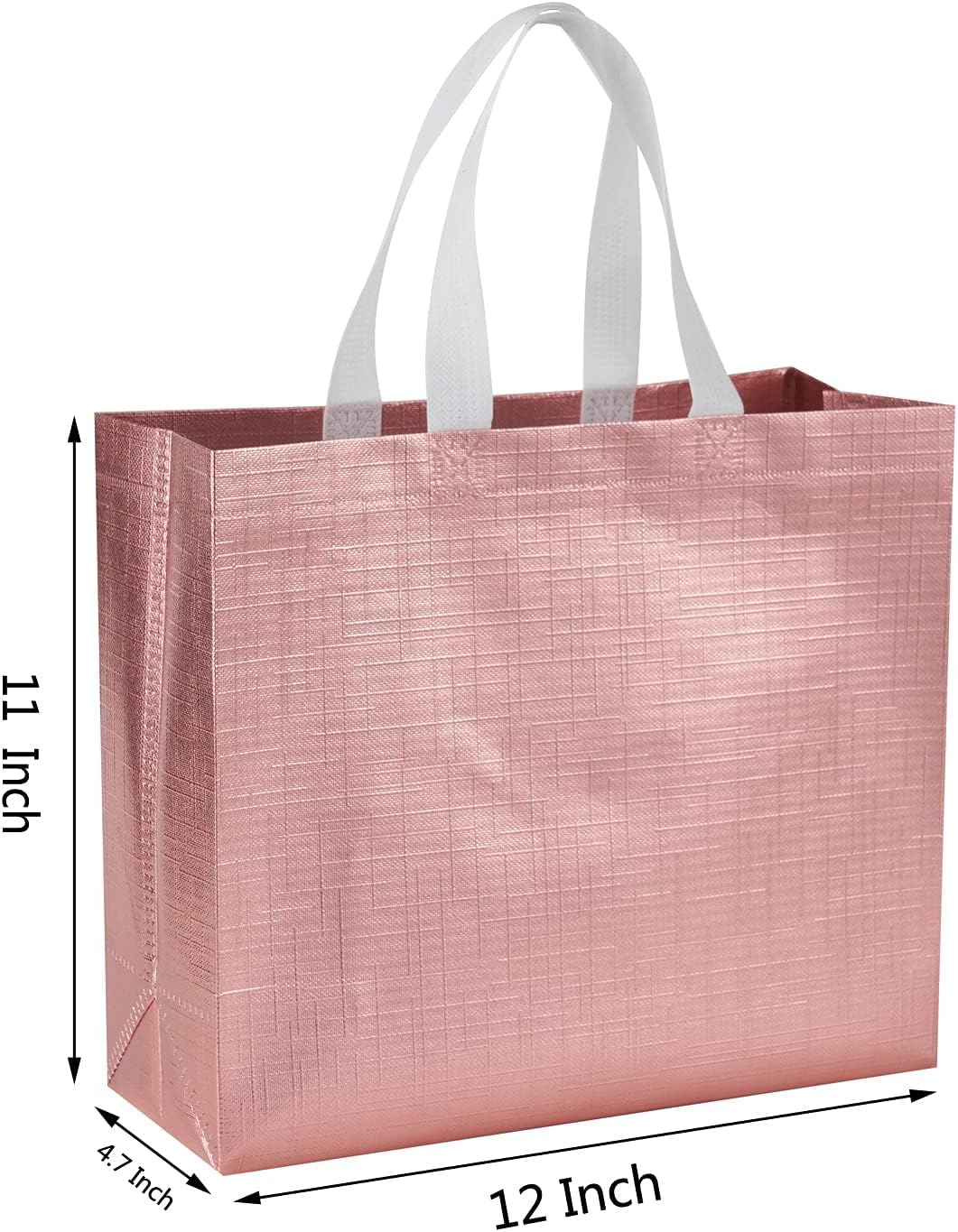 Set of 6 Large Pink Non-Woven Fabric Gift Bags