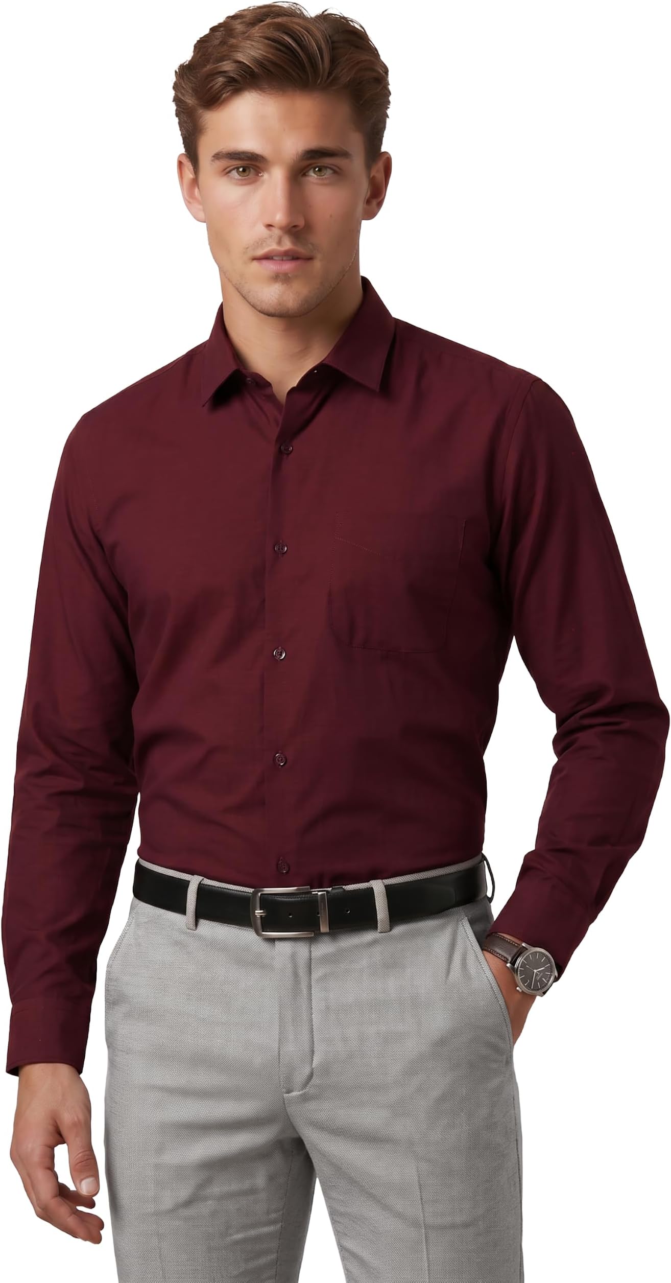 Men's Everyday Solid Slim Fit Full Sleeve Formal Shirt | Cotton-Rich