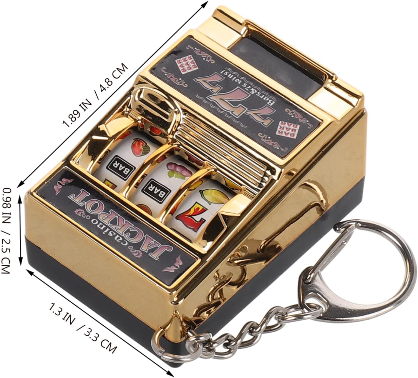 Mini Slot Machine Keychain Cute Fruit Keyring for Boys and Girls and Adults Creative Vegas Party Favors Novelty Keychain Toy for Bags and Backpacks Fun Accessory