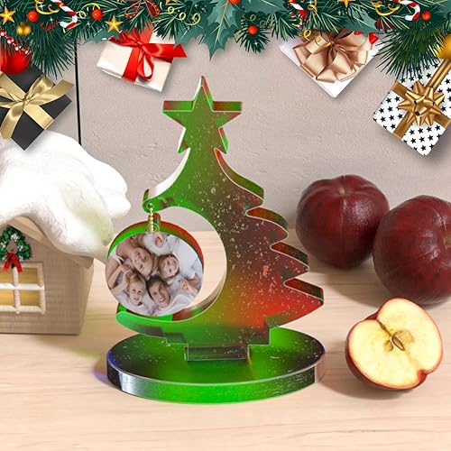 Miniatura 7 de Molde de silicona para marco de fotos con 10 accesorios de cadena, moldes de resina epoxi en forma de árbol de Navidad, manualidades, decoración de