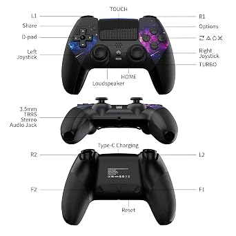 AceGamer Wireless Controller for PS5/Pro/Slim/PC, Hall Effect Joysticks, Macro/Turbo Function, Bluetooth Controller with 6-Axis Gyro/Dual Vibration/Touchpad/Ergonomic/Speaker/3.5mm Audio Jack!