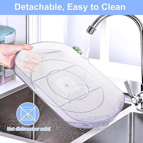 Miniatura 5 de Lazy Susan - Organizador giratorio para refrigerador, organizador y almacenamiento de refrigerador deslizante y rotación de 360, transparente Lazy