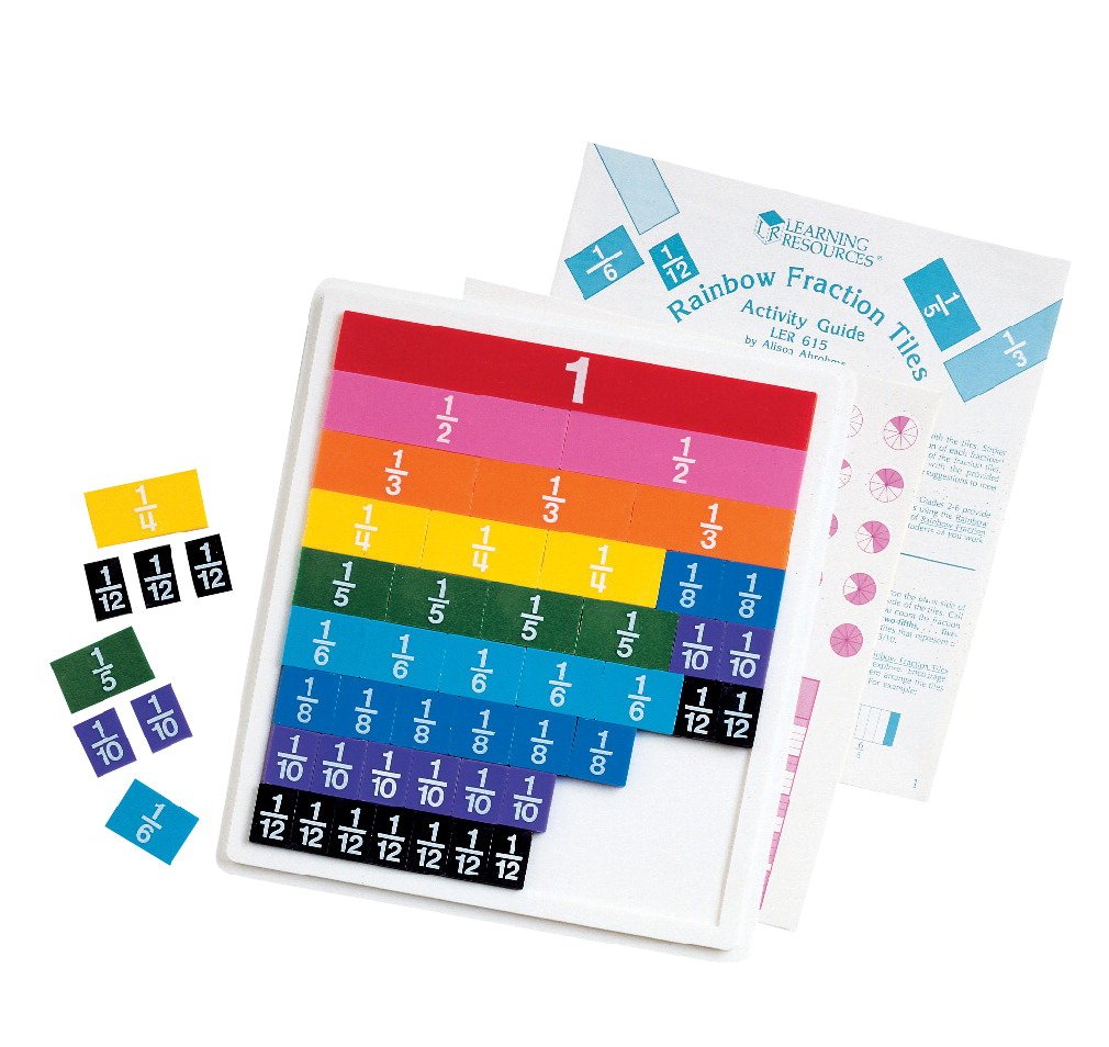 Learning Resources Rainbow Fraction Plastic Tiles With Tray