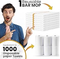 Vista 4 de Bar Mops - Juego de 60 toallas de cocina de 16 x 19 pulgadas, multiusos, para el hogar, restaurante y limpieza, juego de paños absorbentes