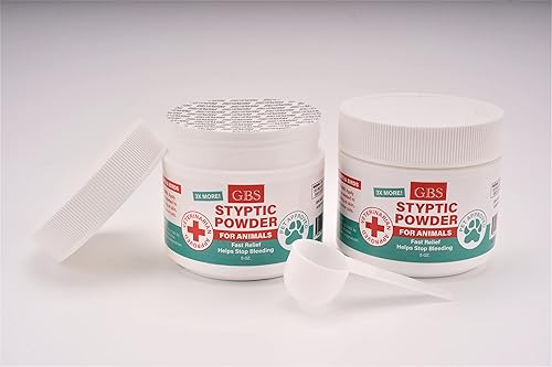 Vista 2 de Polvo estíptico de 5 onzas para perros, gatos y pájaros detiene el sangrado, coagulación rápida de la sangre para cortar uñas, cortes menores