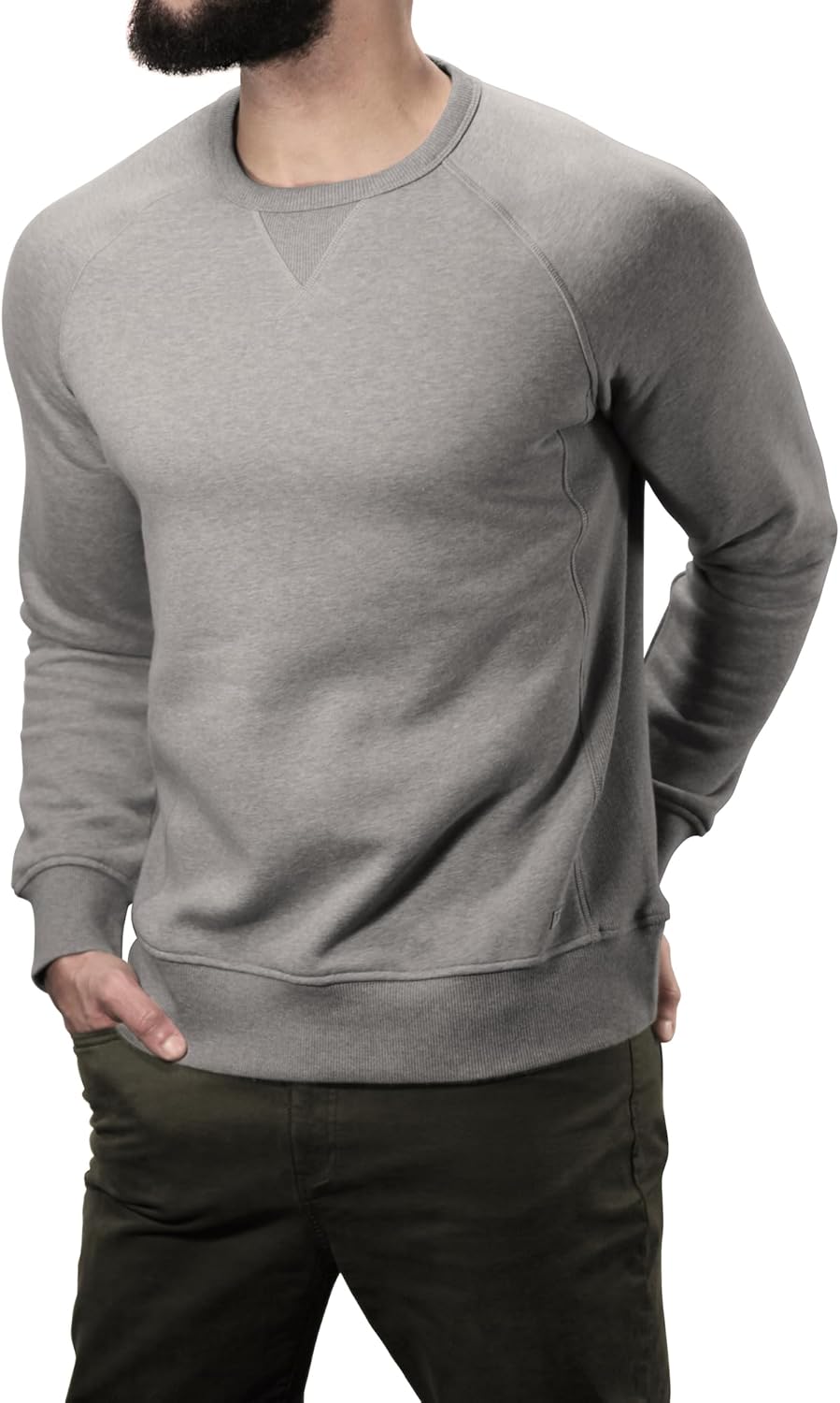 Lanky Llama (NEW) Atlas Crew Neck Sweatshirt | Raglan Sleeve | For Tall Slim Men