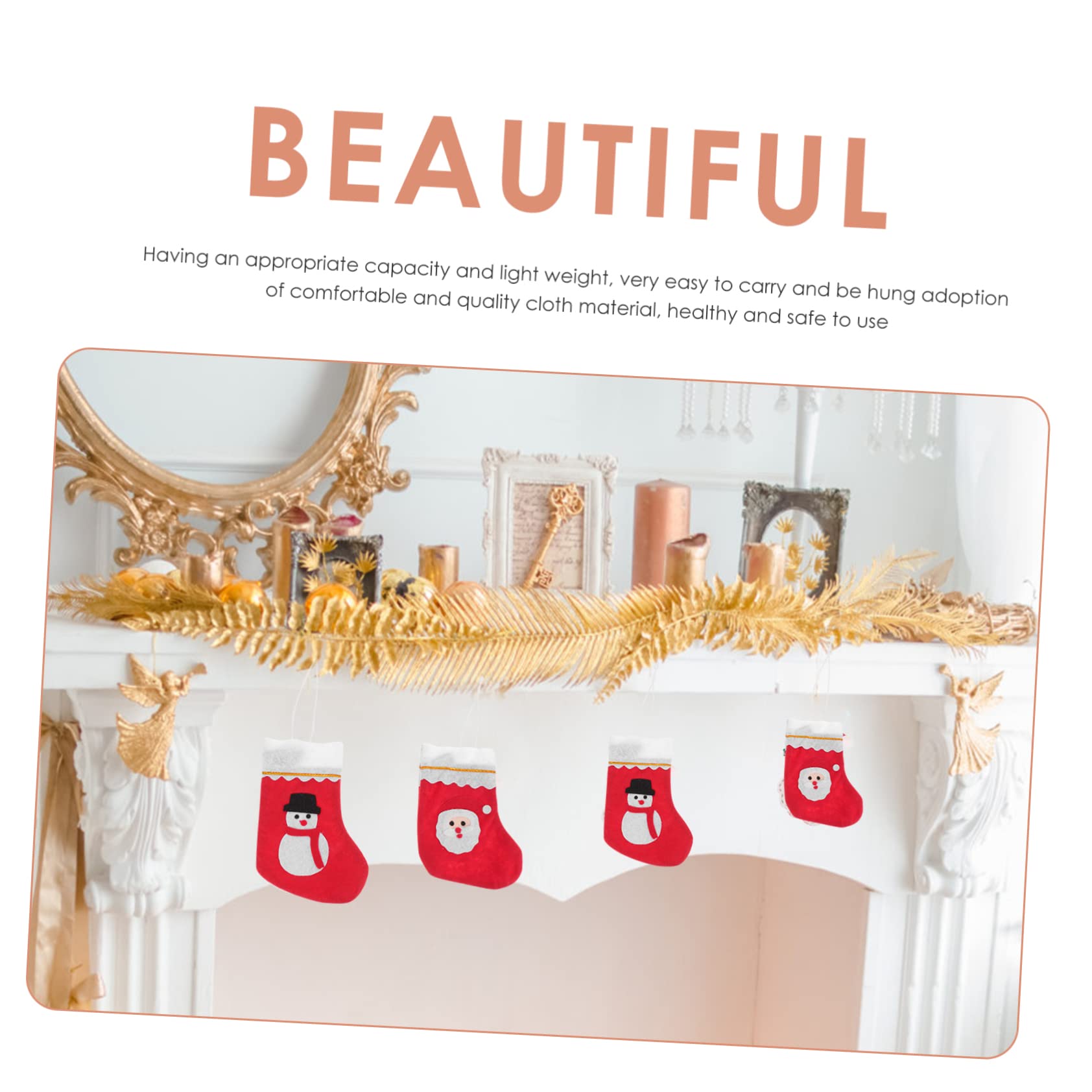IMIKEYA 72 STK Weihnachtsstrumpf Goodie Bag weihnachtsgeschenktüte Mini-Weihnachtsstrümpfe Mini-Strümpfe Weihnachten büro Dekoration Office Decoration Kaminanhänger Geschenkhalter Stoff