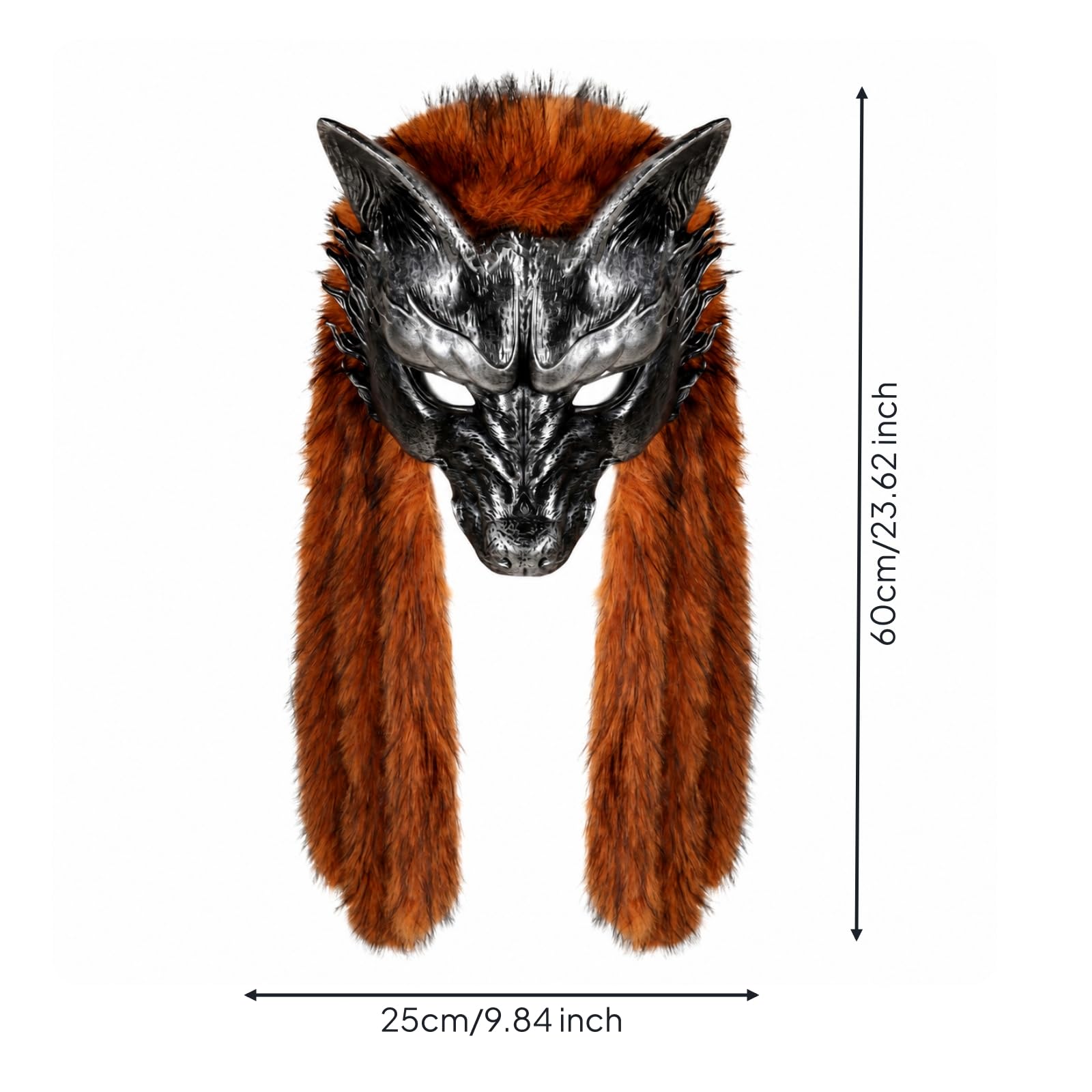 Milageto Maschera da Volpacchiotta Peloso Costume | Realistica, in Schiuma Poliuretanica, Maschera con Pelliccia Sintetica, per Halloween, Feste a Tema