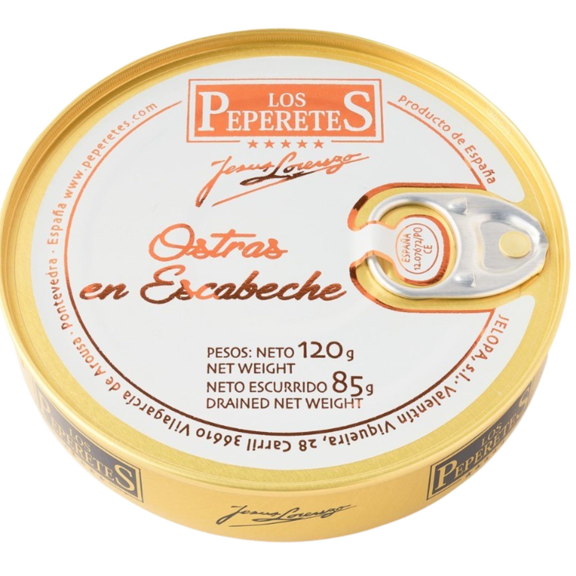 Ostras en Escabeche Los Peperetes – Conserva Gourmet Premium | Marisco Artesanal de Galicia | Receta Tradicional | Lata de Lujo Exclusiva