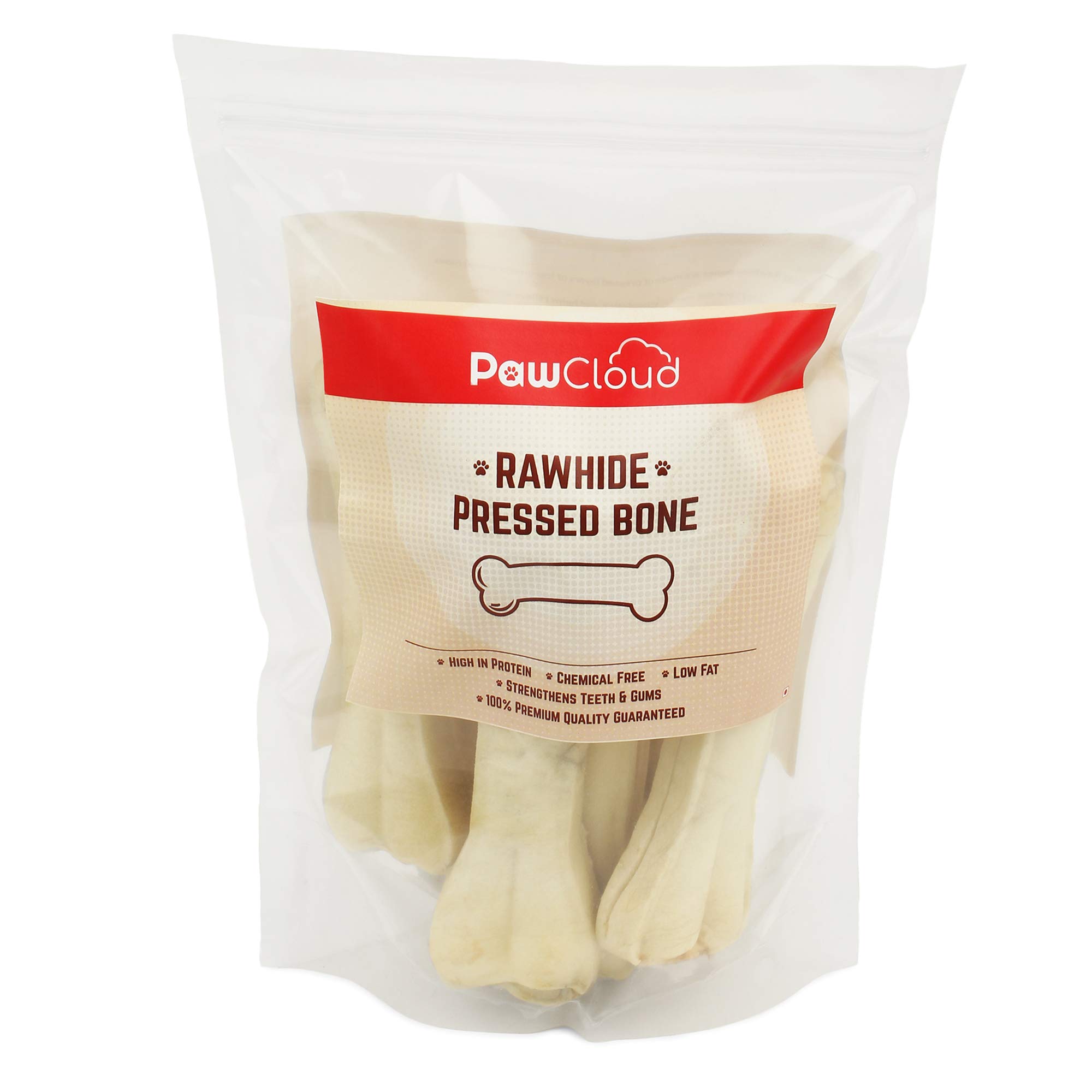 PawCloud Rawhide Pressed Dog Chew Bone, Dog Bone Treat, 5 Inches (6 Pieces) (B07M6HSWL3) Amazon Price History, Amazon Price Tracker