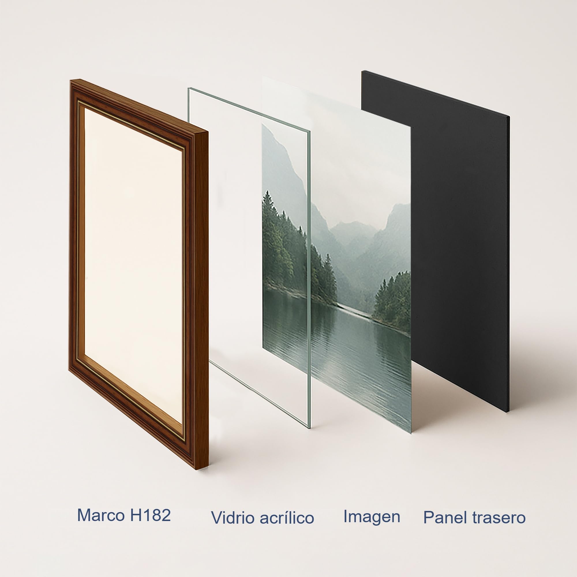 WANDStyle Marcos de fotos A3 vintage, Marco marrón para cuadro y poster, Marcos para cuadros 30x42 cm, Marco fotos A3 madera, Portaretratos de pared, Picture Frame H182 - Made in Germany