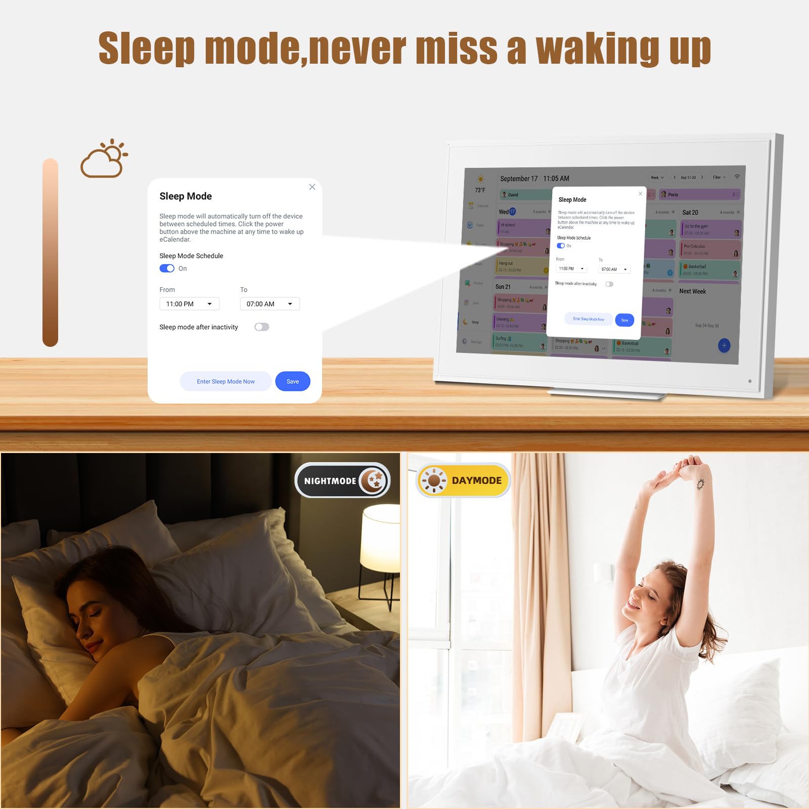 15 6-inch Wall Digital Calendar Smart WiFi Calendar Chore Chart Full HD Touchscreen Interactive Display for Family Schedules-Wall — view 5