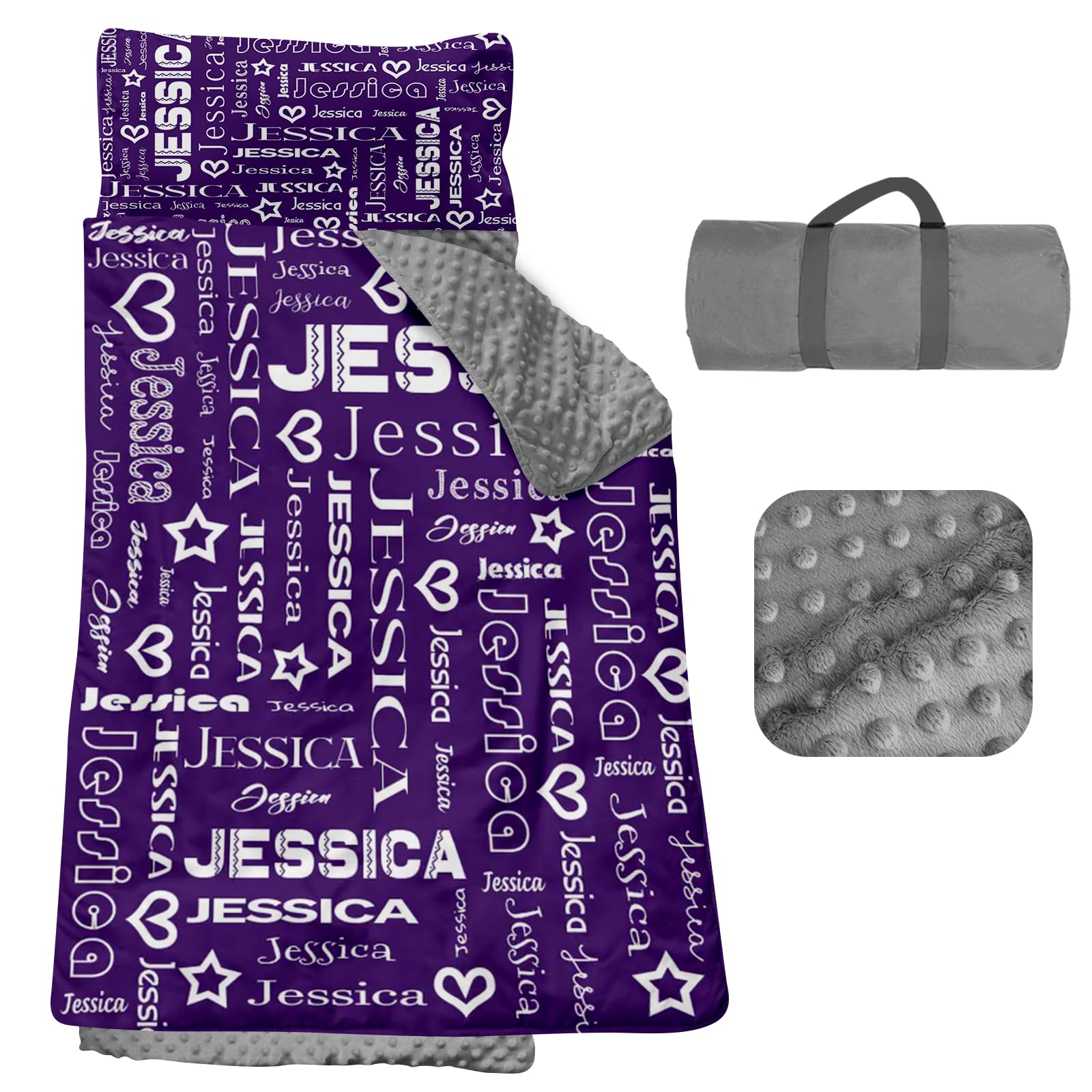 Personalized Toddler Nap Mat, Custom Name Kids Sleeping Bag, Daycare Nap Mat with Pillow and Blanket, Nap Mats for Preschool Kindergarten, Toddler Sleeping Bag Rolled Slumber Bags - Style 05