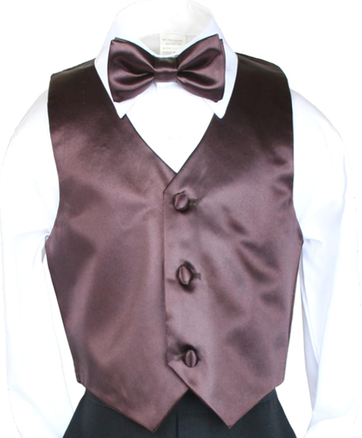 Classic Gift Wedding Party Tuxedo Suits Color Satin Vest & Bow tie Only from Boy Baby New Born Toddler Size Sm-4T