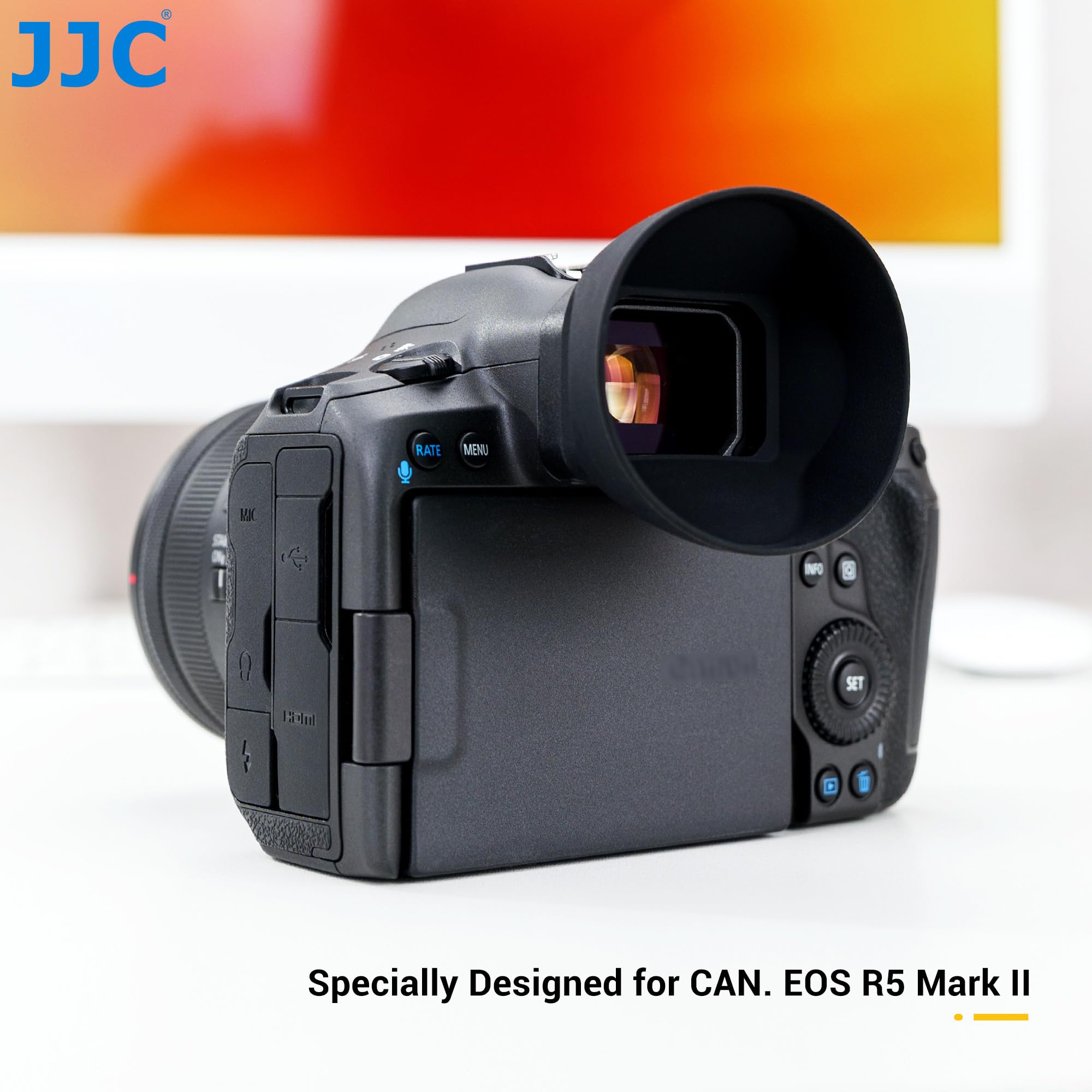 JJC Mirino oculare rotondo in morbido silicone per fotocamera Canon EOS R5 Mark II