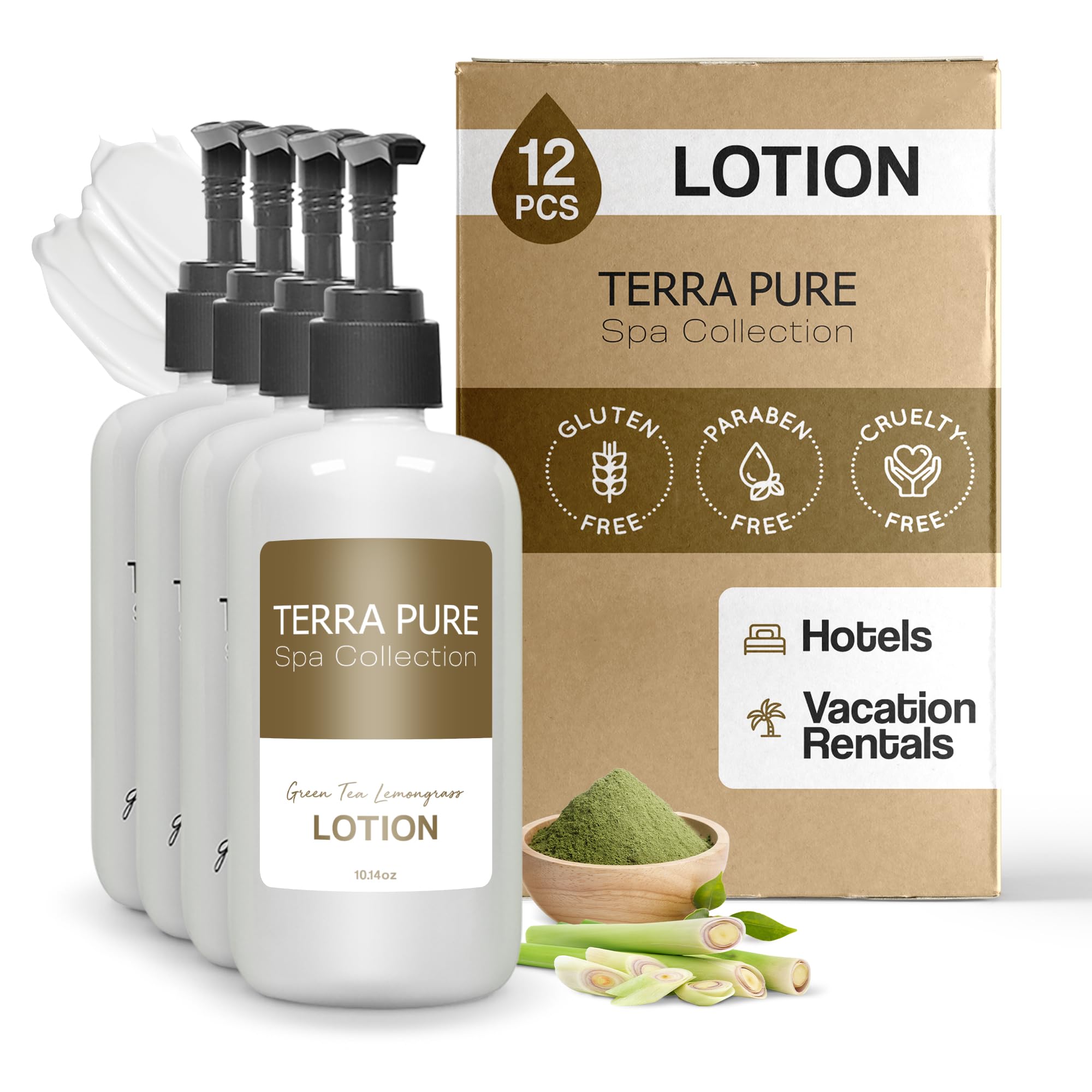 Terra Pure Lotion Spa Collection Hotel Amenities in Pump Bottle 10 14 oz 300 ml Case of 12