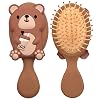Mini Toddler Hair Brush Detangler Brush Kids Detangling Hairbrush Soft Massage Comb Small Travel Hair Brush for Thick Curly Thin Long Short(Brown