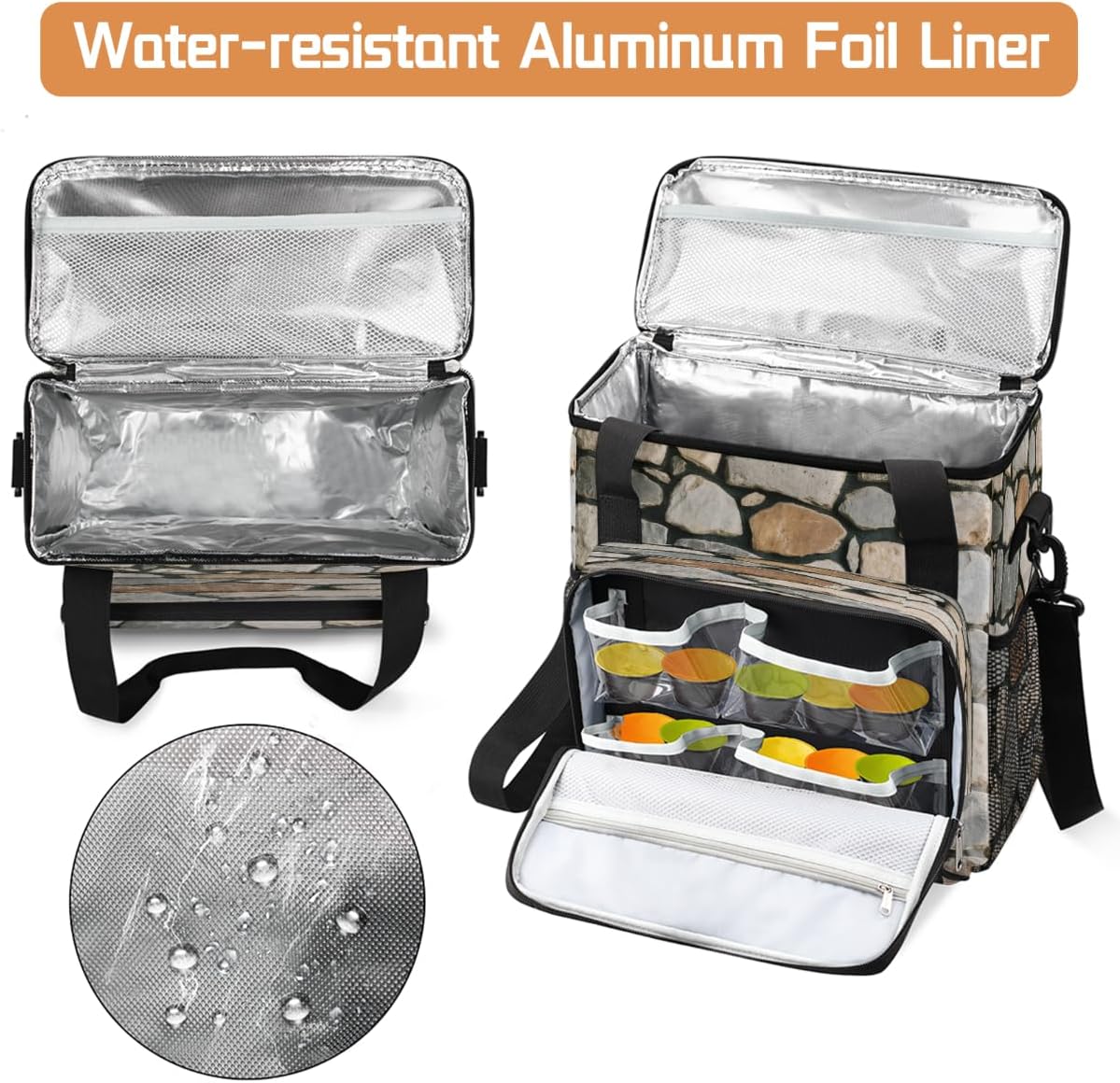 Stone Wall Portable Coffee Maker Carrying Bag Compatible with Keurig K-Mini or K-Mini Plus - Travel Storage Tote with K-Cup Pod Pockets for Single Serve Coffee Brewer