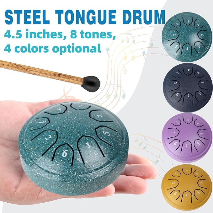 Miwayer Steel Tongue Drum 4.5 pulgadas 8 notas miniatura 2