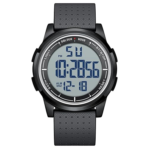 GOLDEN HOUR Ultra-Sottile Minimalista Sport Impermeabile Orologi Digitali Uomo con