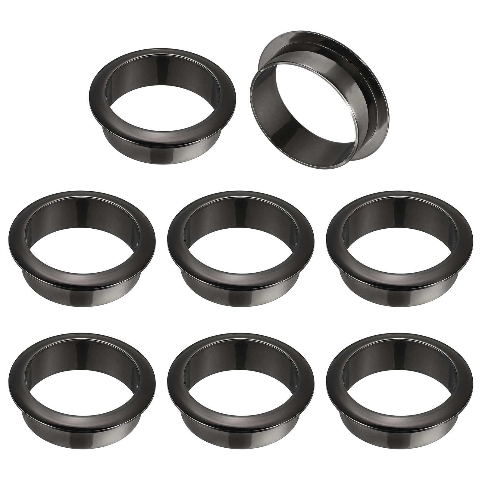 M METERXITY 8-Pack Desk Grommet, 2 Inch/50mm Plastic Desktop Cable Hole Cover Plastic Grommet for Home/Office Desktop Wire Organizer [Black]