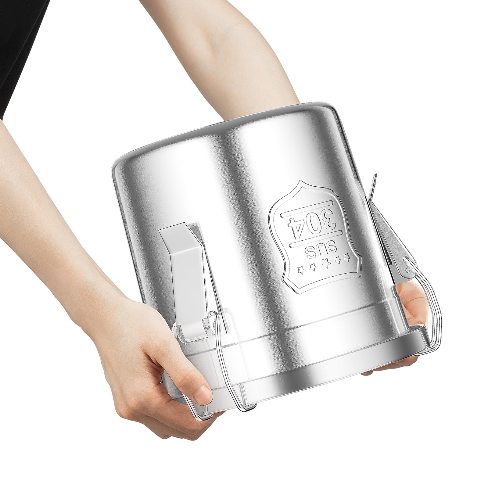 6L/1.59Gal Edelstahl-Luftdichter Lebensmittelbehälter mit luftdichtem Deckel und Verschlussklammer Reis-Getreide-Behälter Behälter Eimer für Reis Milchkanne Kaffeebohnen Kekse Aufbewahrung