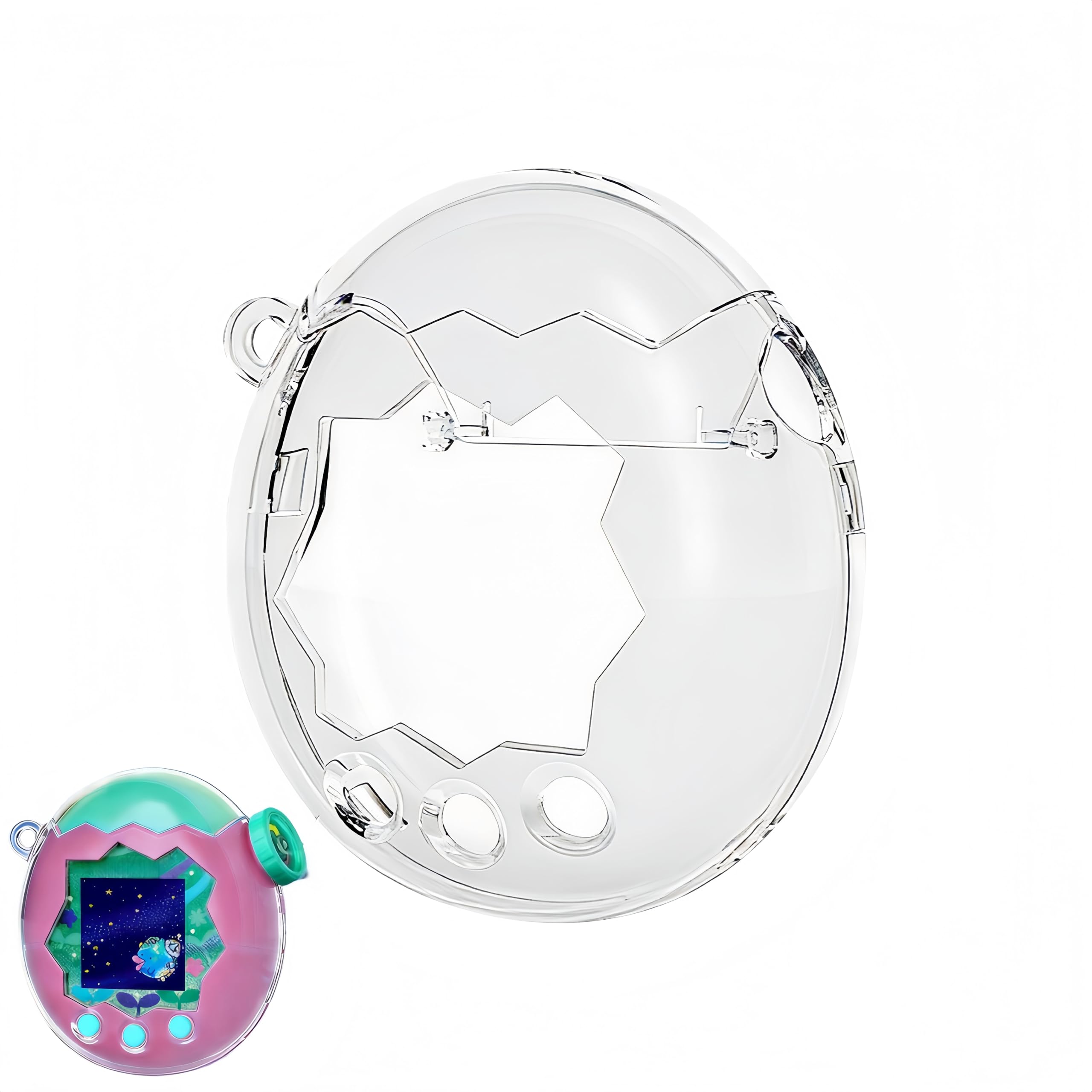 Protective Case Compatible with Tamagotchi Paradise Virtual Pet, Crystal Clear Case, Openable Design, Waterproof & Sweatproof, Shockproof (Transparent)