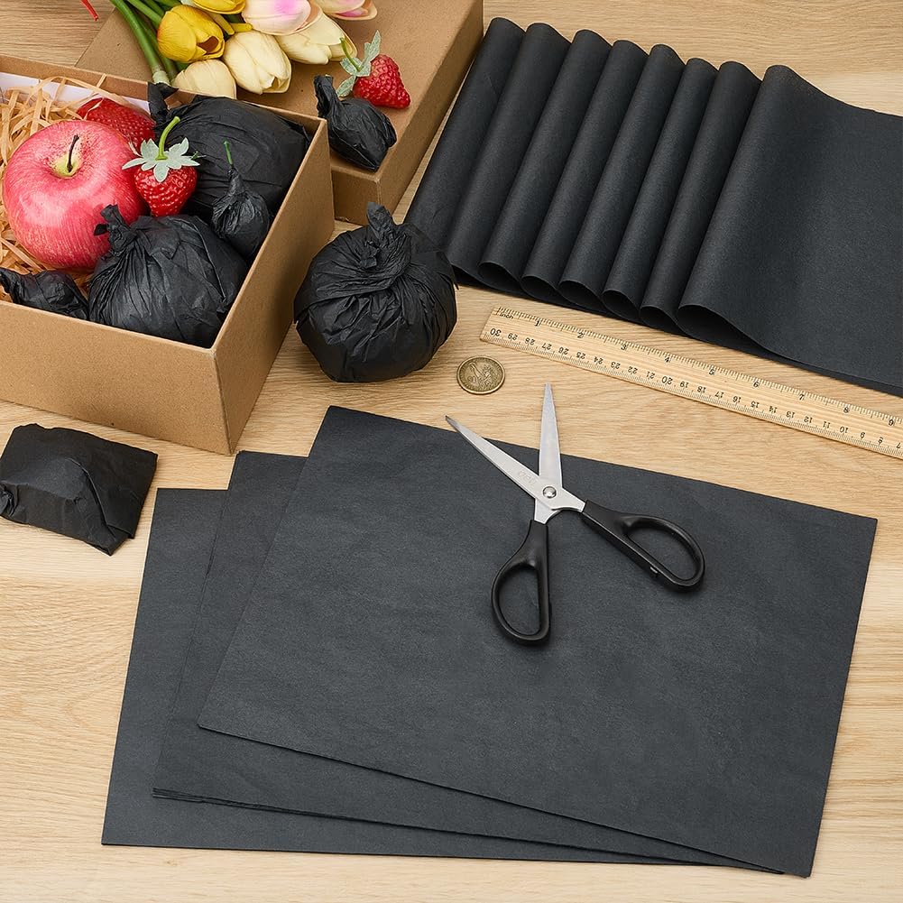 BENECREAT 400 Sheets 11.8x8.3 Inch Acid-Free Interleaving Tissue, Black A4 Archival Storage Paper Protective Sheets for Clothing Textiles Jewelry Acid-Free Protection Delicate Items