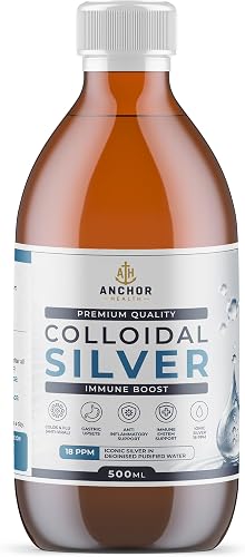 Colloidal Silver Liquid 18ppm | Premium Colloidal Silver | 500ml | Deionised Purified Water | Preservative-Free | Fragrance-Free | Daily Wellness Supplement