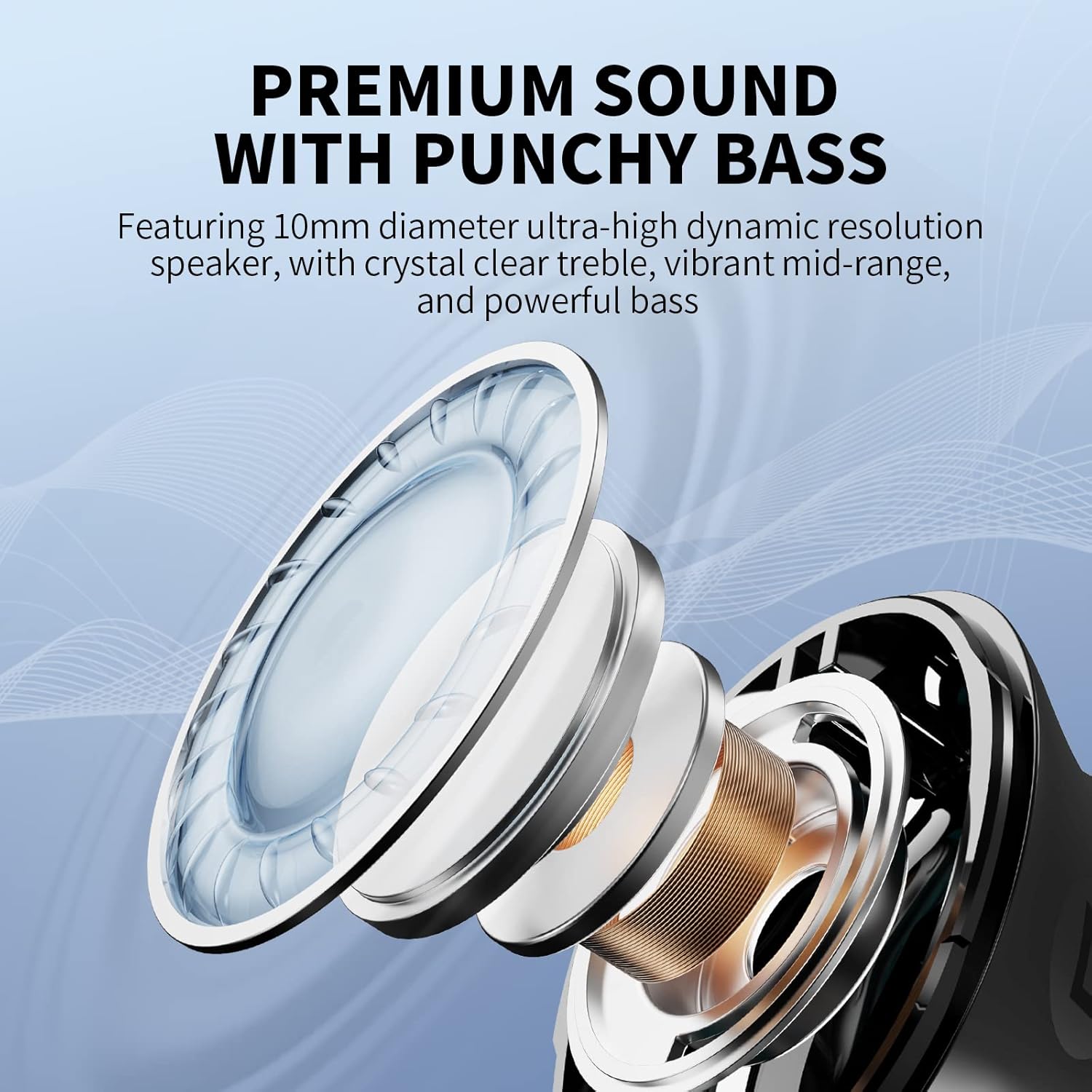 PSIER Wireless Earbuds Active Noise Cancelling Bluetooth 5.3 Earbuds